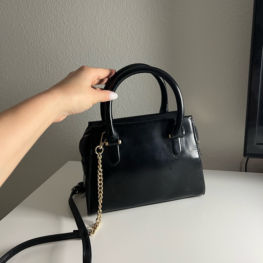 Top handle purse with shoulder strap